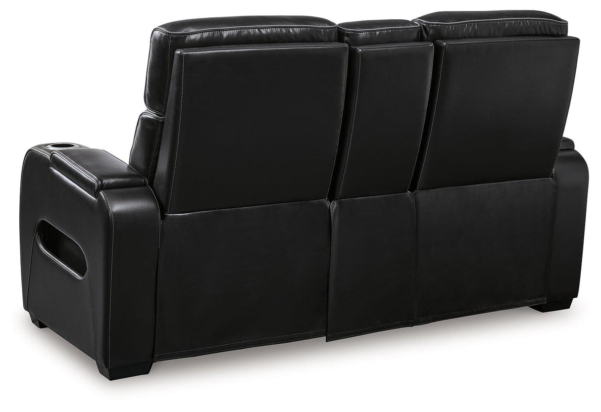 Boyington Black Power Reclining Loveseat by Ashley at Eve Furniture