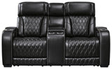 Boyington Black Power Reclining Loveseat with Console