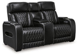 Boyington Black Power Reclining Loveseat with Console