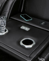 Boyington Black Power Reclining Sofa by Ashley at Eve Furniture