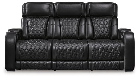 Boyington Black Power Reclining Sofa by Ashley at Eve Furniture