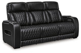 Boyington Black Power Reclining Sofa by Ashley at Eve Furniture