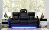 Boyington Black Power Reclining Sofa by Ashley at Eve Furniture
