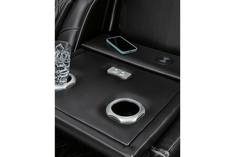 Boyington Black Power Reclining Sofa & Loveseat by Ashley at Eve Furniture