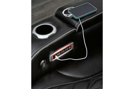 Boyington Black Power Reclining Sofa & Loveseat by Ashley at Eve Furniture