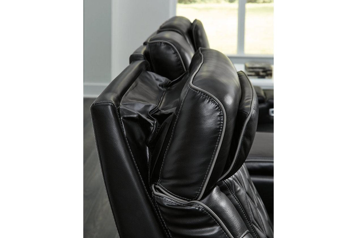 Boyington Black Power Reclining Sofa & Loveseat by Ashley at Eve Furniture