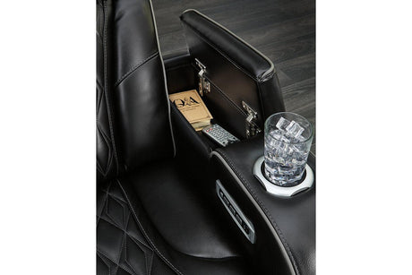 Boyington Black Power Reclining Sofa & Loveseat by Ashley at Eve Furniture