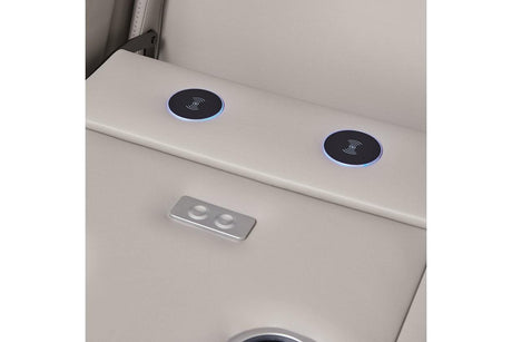 Boyington Gray Dual Power Leather Power Reclining Sofa, Loveseat and Recliner by Ashley at Eve Furniture