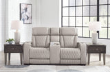 Boyington Gray Power Reclining Loveseat by Ashley at Eve Furniture