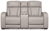 Boyington Gray Power Reclining Loveseat by Ashley at Eve Furniture