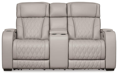 Boyington Gray Power Reclining Loveseat by Ashley at Eve Furniture