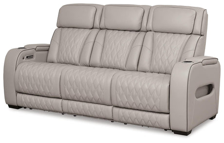 Boyington Gray Power Reclining Sofa by Ashley at Eve Furniture