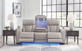 Boyington Gray Power Reclining Sofa by Ashley at Eve Furniture