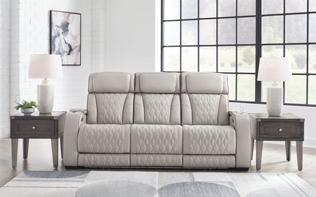 Boyington Gray Power Reclining Sofa by Ashley at Eve Furniture