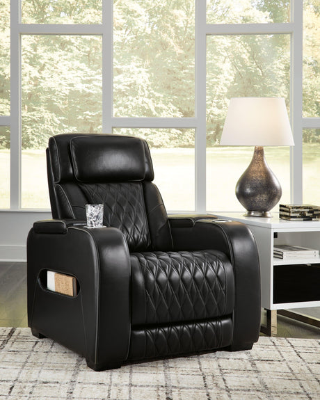 Boyington Black Power Recliner by Ashley at Eve Furniture