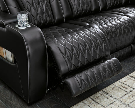 Boyington Black Power Reclining Loveseat by Ashley at Eve Furniture