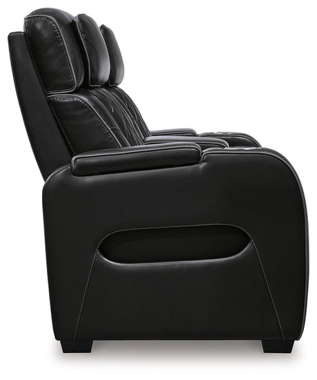 Boyington Black Power Reclining Loveseat by Ashley at Eve Furniture