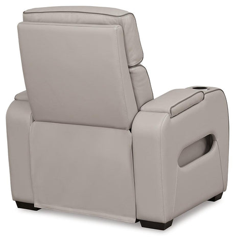 Boyington Gray Power Recliner by Ashley at Eve Furniture