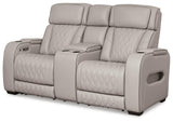 Boyington Gray Power Reclining Loveseat by Ashley at Eve Furniture