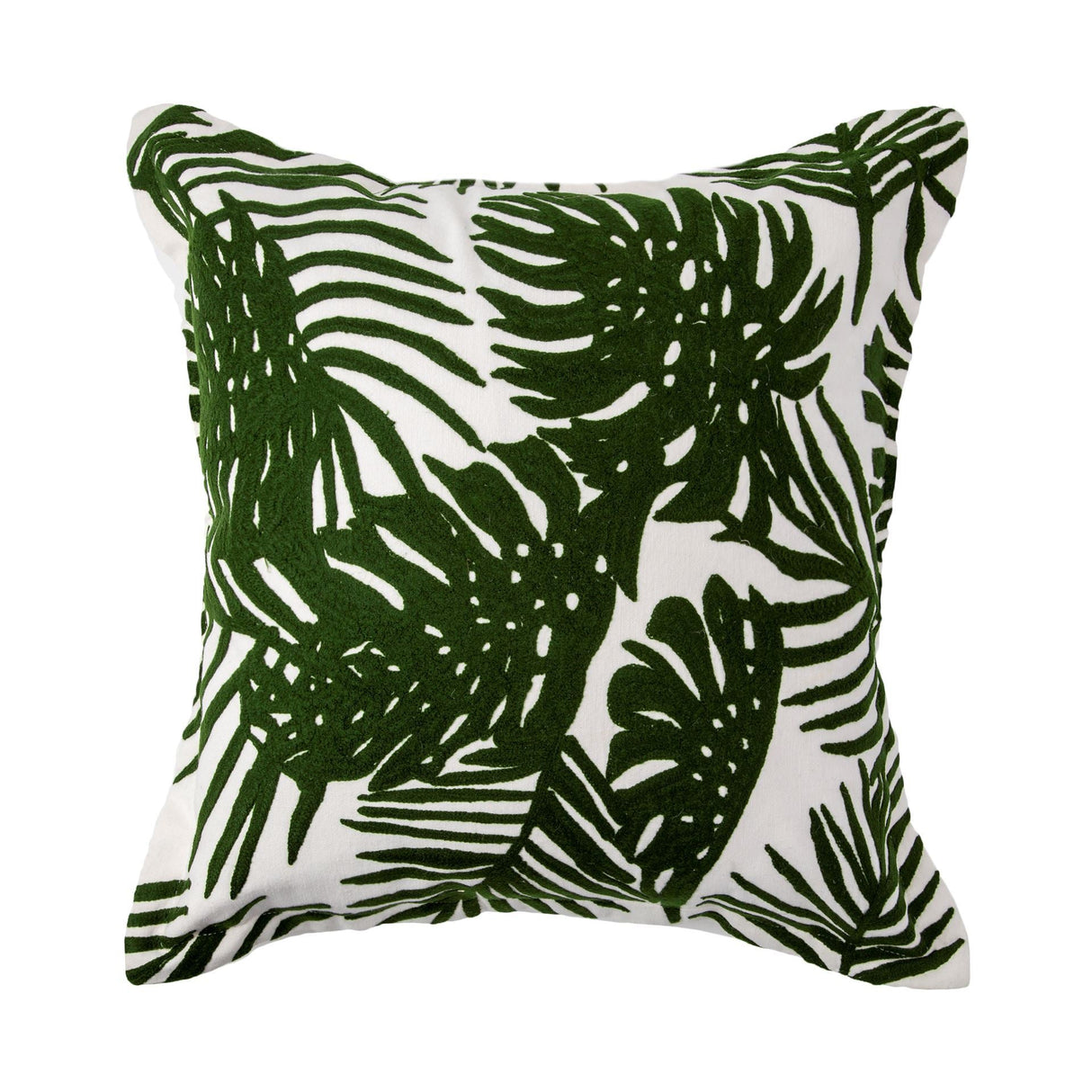 Boyle I Green Tropical Palm Leaf Decorative Pillow Cover by Mercana at Eve Furniture