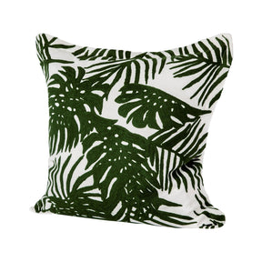 Boyle I Green Tropical Palm Leaf Decorative Pillow Cover by Mercana at Eve Furniture