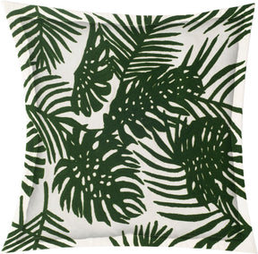Boyle I Green Tropical Palm Leaf Pillow Cover w/Non-Allergen Filler, Set of 2 by Mercana at Eve Furniture