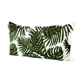 Boyle II Green Tropical Palm Leaf Decorative Pillow Cover w/Down Filler, Set of 2 by Mercana at Eve Furniture