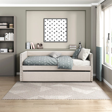 Boynton Beige Daybed with Trundle by Homelegance at Eve Furniture