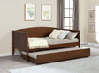 Bozeman Walnut Wood Twin Daybed With Trundle Medium by Coaster at Eve Furniture