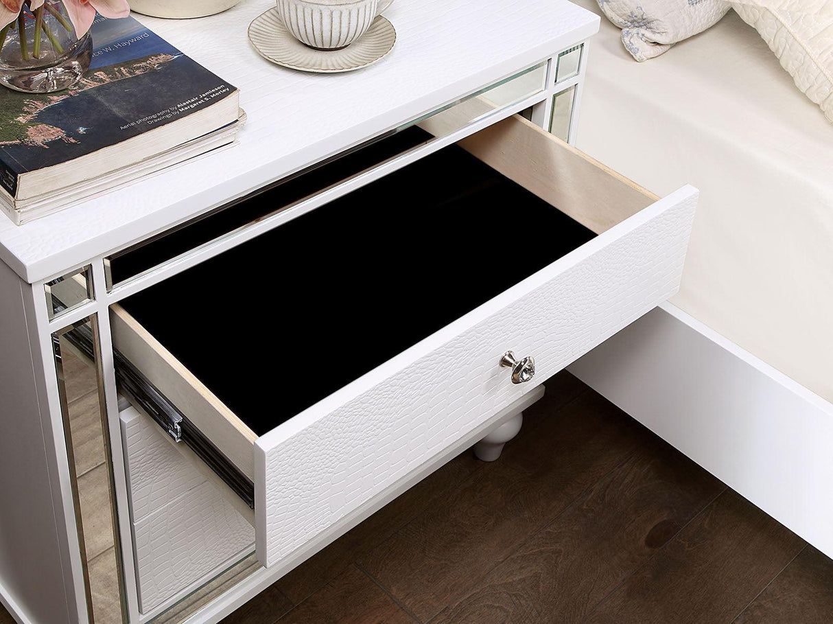 Brachium White Night Stand by Furniture of America at Eve Furniture