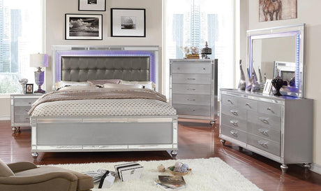 Brachium Silver LED King Bed by Furniture of America at Eve Furniture