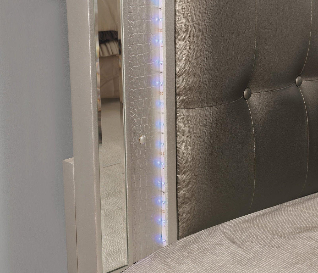 Brachium Silver LED Queen Bed by Furniture of America at Eve Furniture