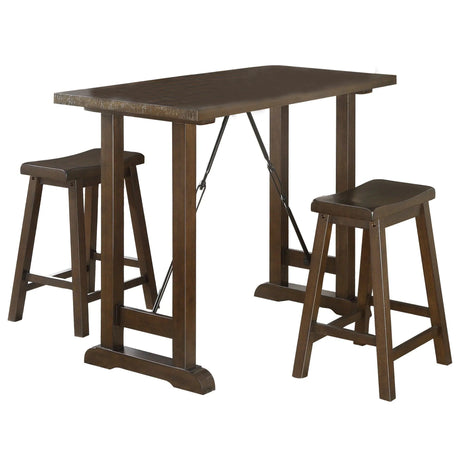 Bracknell Brown Cherry 3-Piece Counter Height Set by Homelegance at Eve Furniture