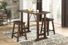 Bracknell Brown Cherry 3-Piece Counter Height Set by Homelegance at Eve Furniture