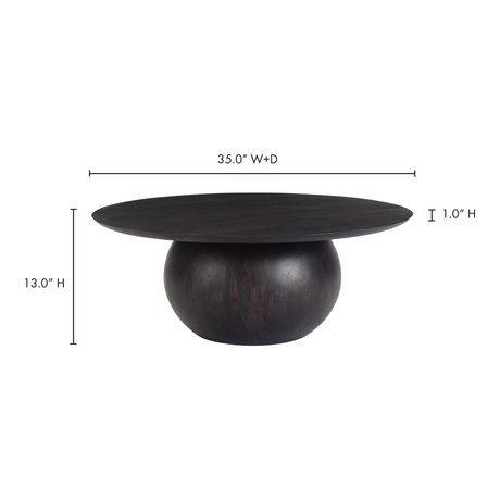 Bradbury Black Coffee Table by MOES at Eve Furniture