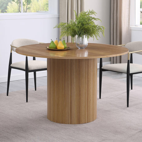 Bradbury Natural Brown Round 48-inch Wood Dining Table by Coaster at Eve Furniture
