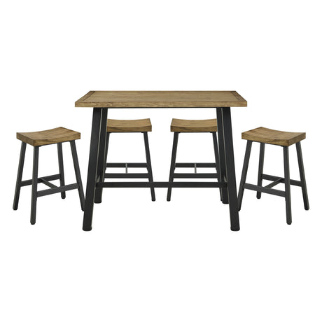 Braddock Brown/Black 5-Piece Counter Height Set by Homelegance at Eve Furniture
