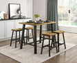 Braddock Brown/Black 5-Piece Counter Height Set by Homelegance at Eve Furniture