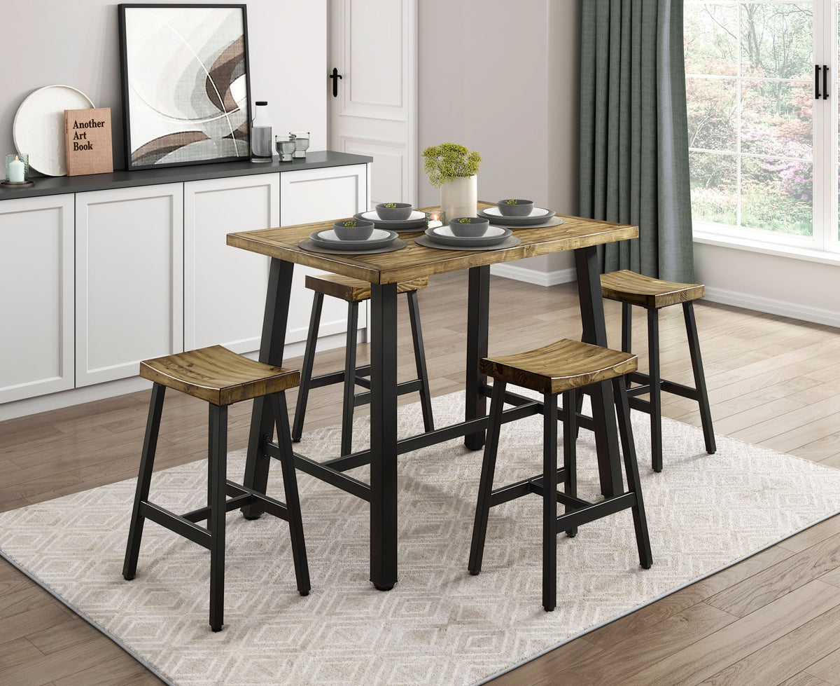 Braddock Brown/Black Counter Height Table by Homelegance at Eve Furniture