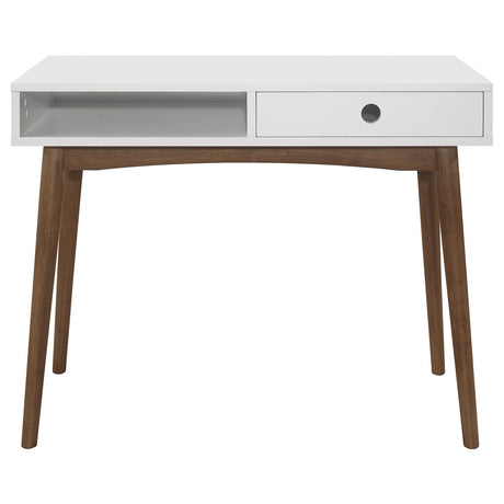 Bradenton White/Walnut 1-Drawer Writing Desk