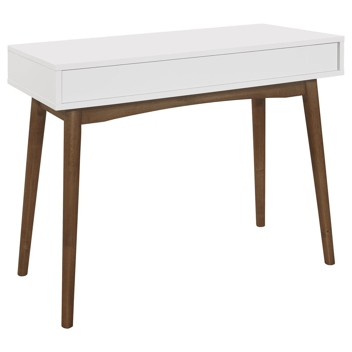 Bradenton White/Walnut 1-Drawer Writing Desk by Coaster at Eve Furniture