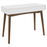 Bradenton White/Walnut 1-Drawer Writing Desk by Coaster at Eve Furniture