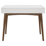 Bradenton White/Walnut 1-Drawer Writing Desk by Coaster at Eve Furniture
