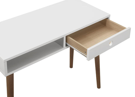Bradenton White/Walnut 1-Drawer Writing Desk by Coaster at Eve Furniture