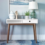 Bradenton White/Walnut 1-Drawer Writing Desk by Coaster at Eve Furniture