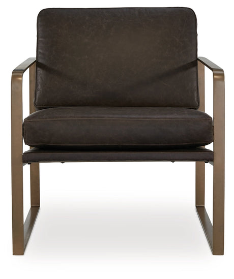 Bradett Dark Brown/Gold Finish Accent Chair by Ashley at Eve Furniture