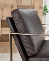 Bradett Dark Brown/Gold Finish Accent Chair by Ashley at Eve Furniture