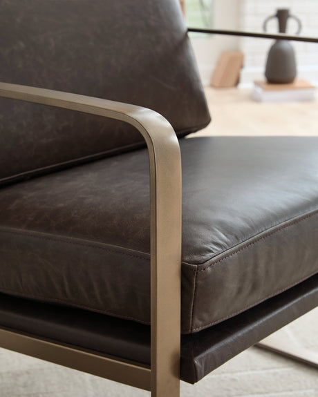 Bradett Dark Brown/Gold Finish Accent Chair by Ashley at Eve Furniture