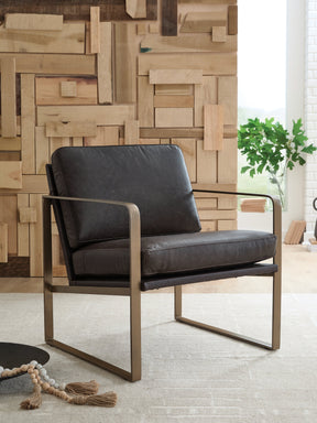 Bradett Dark Brown/Gold Finish Accent Chair by Ashley at Eve Furniture