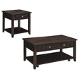 Bradford Walnut 2-Piece Lift Top Coffee and End Table Set by Coaster at Eve Furniture